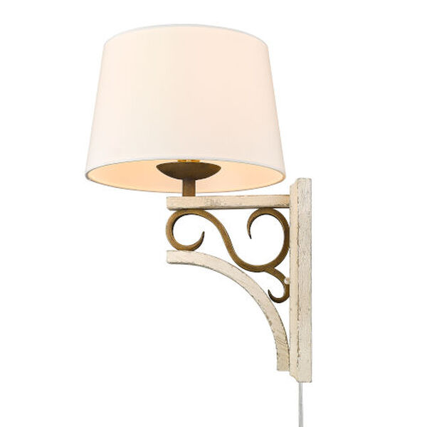 Solay Burnished Chestnut One-Light Wall Sconce with Ivory Linen Shade, image 5